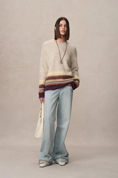 Kiko Striped Knit Sweater in Baby Alpaca Blend