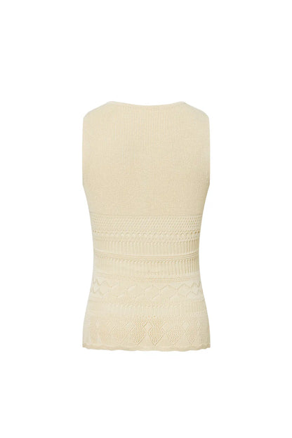 Alva Handcrafted Lace Crochet Top in Cotton Viscose Knit