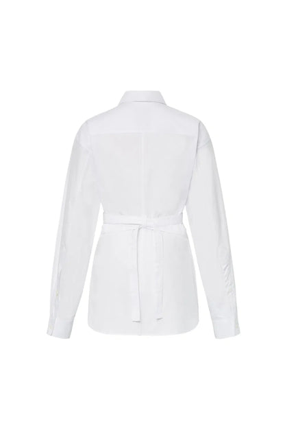 Estelle Cinched Waist Shirt in Cotton Poplin