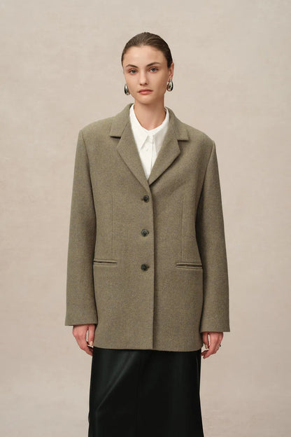 Fran Boxy Blazer in Wool Tweed