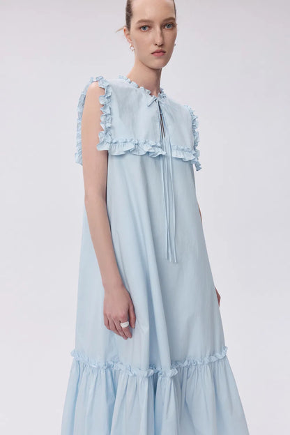 Corrine Detachable Collar Dress in Cotton