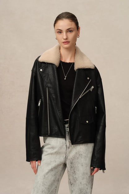 Melford Biker Jacket in Vegan Leather