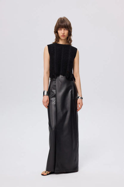 Wentworth Pencil Midi Skirt in Protein Leather