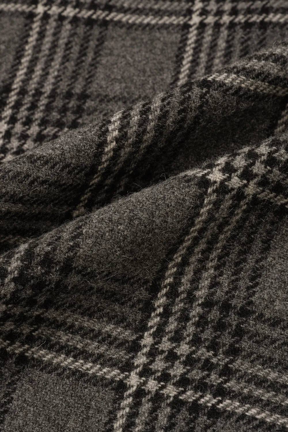 Edit Convertible Funnel Neck Coat in Welsh Checkered Box Wool