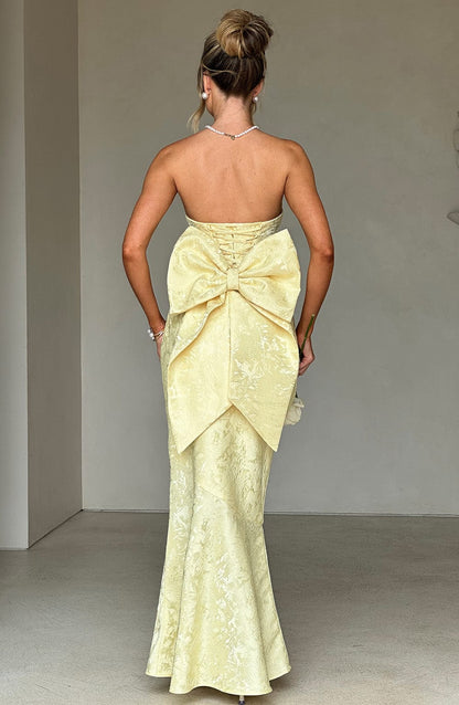 Alevna™ Felicity Uzun Elbise - Limon
