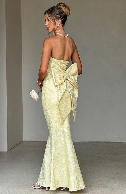 Alevna™ Felicity Uzun Elbise - Limon