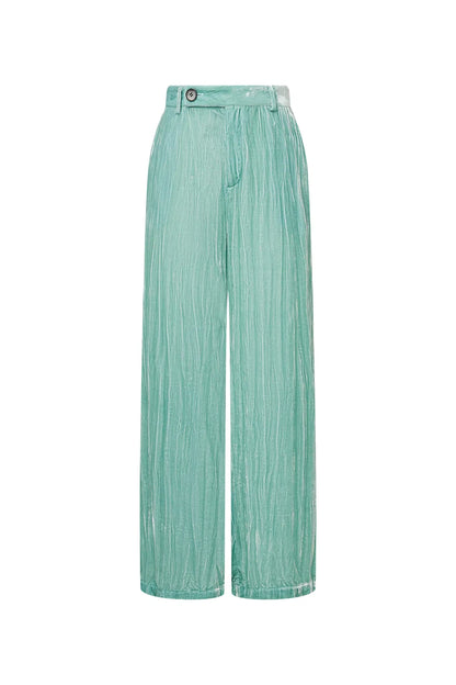 Dark Night Pleated Trousers in Silk Velvet