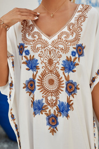 Gen İşlemeli Maxi Kaftan