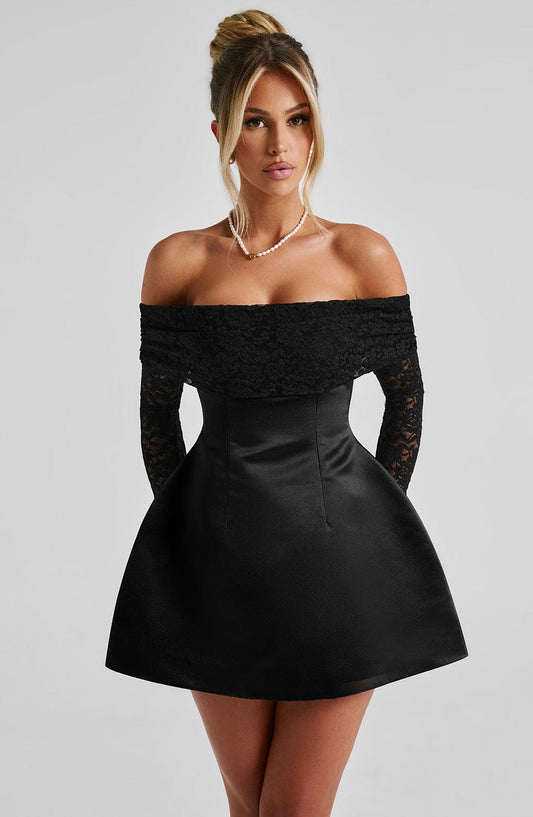 Alevna Georgianna Mini Elbise - Siyah