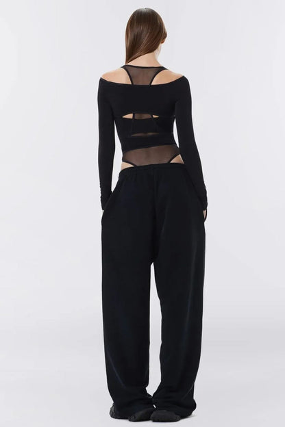 Freda Cut Out Transparan Bodysuit