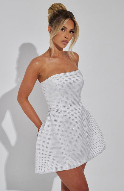 Alevna™ Paloma Mini Elbise - Fildişi