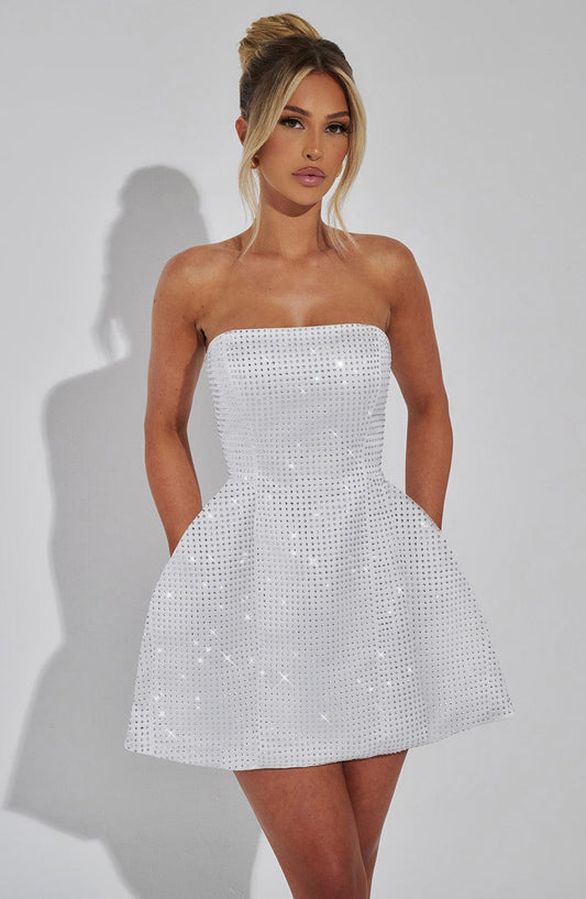 Alevna™ Paloma Mini Elbise - Fildişi