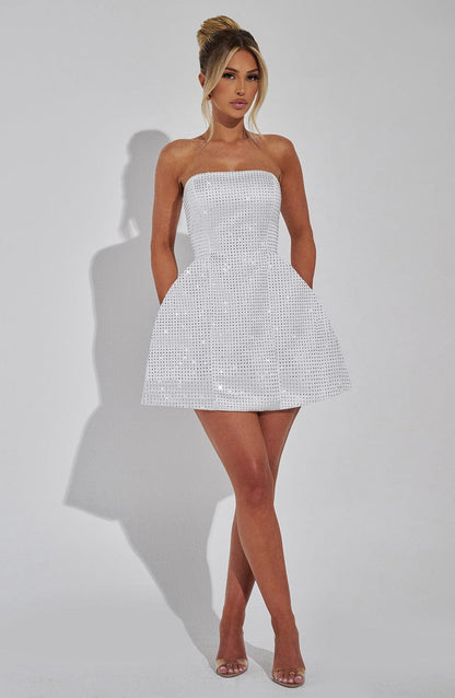 Alevna™ Paloma Mini Elbise - Fildişi