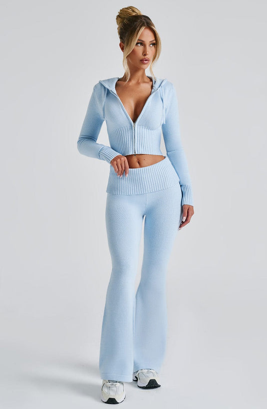 Alevna™ Portia Triko Pantolon - Bebe Mavisi
