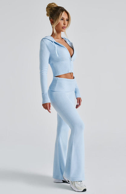 Alevna™ Portia Triko Pantolon - Bebe Mavisi
